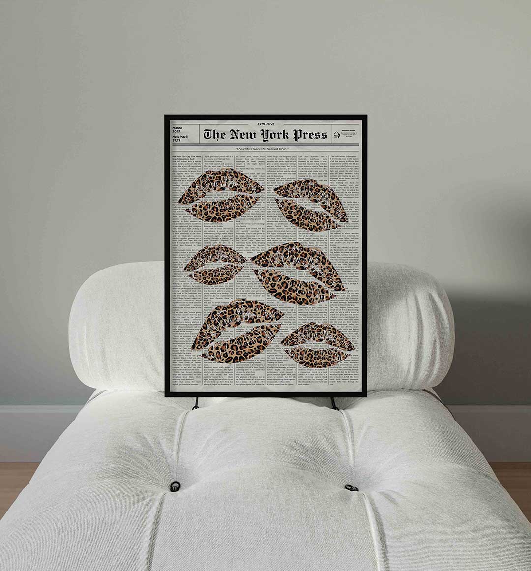Luipaard lippen – staande Pop Art wanddecoratie van WallArtistic