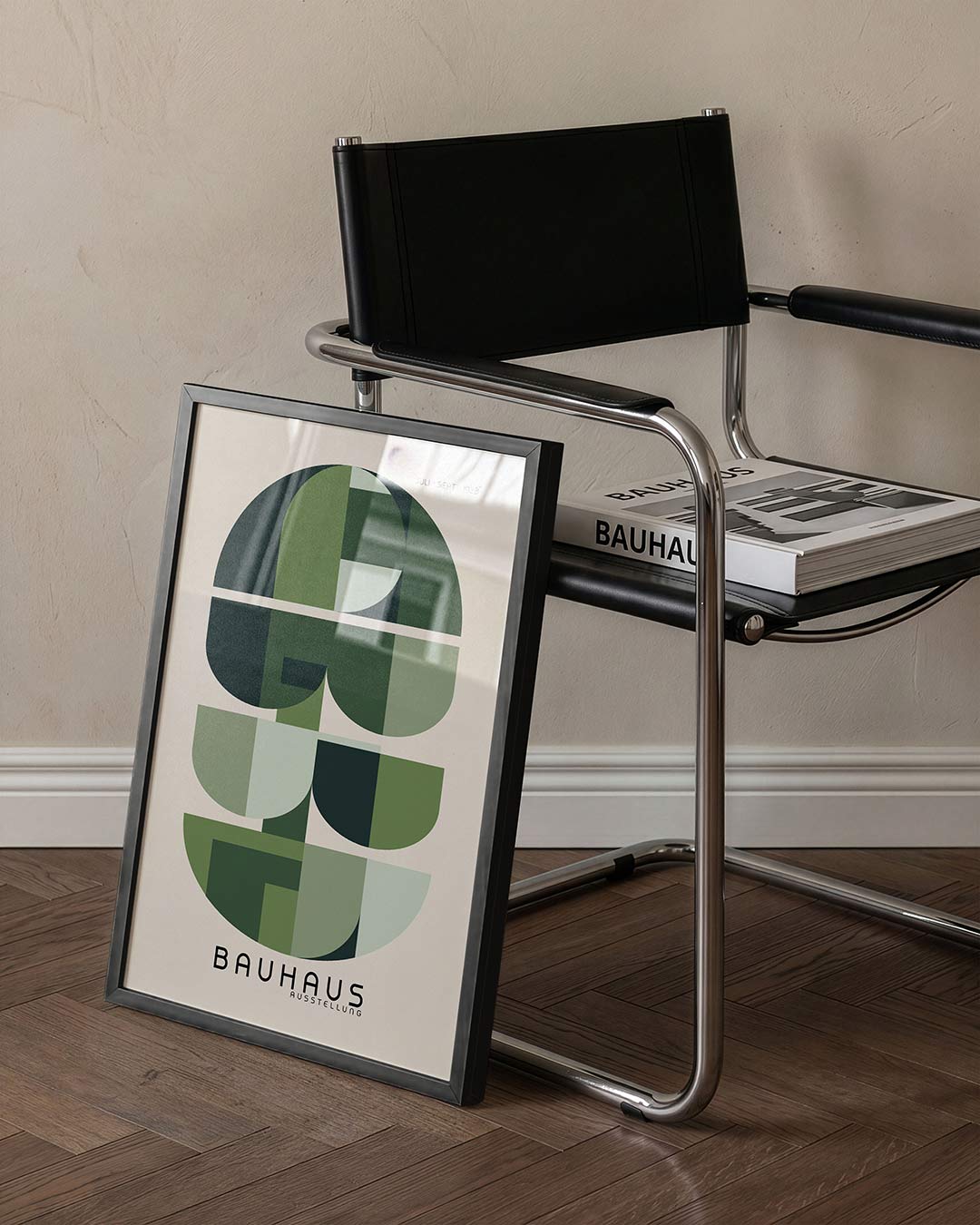 Vormritme en balans – staande Bauhaus poster voor aan de muur