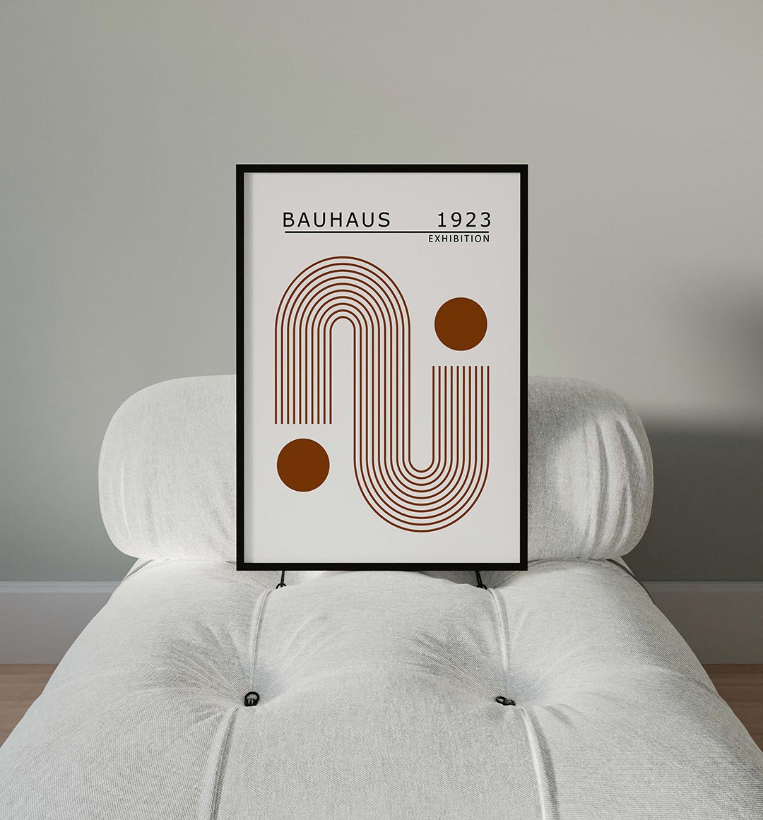 Lijnen en cirkels – moderne Bauhaus wandkunst als poster