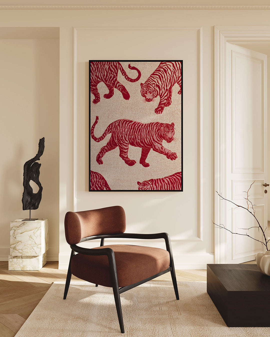Tijgerpatroon – staand wanddecoratie kunstwerk