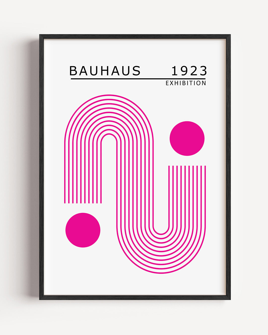 Lijnen en cirkel – staande Bauhaus poster als wanddecoratie