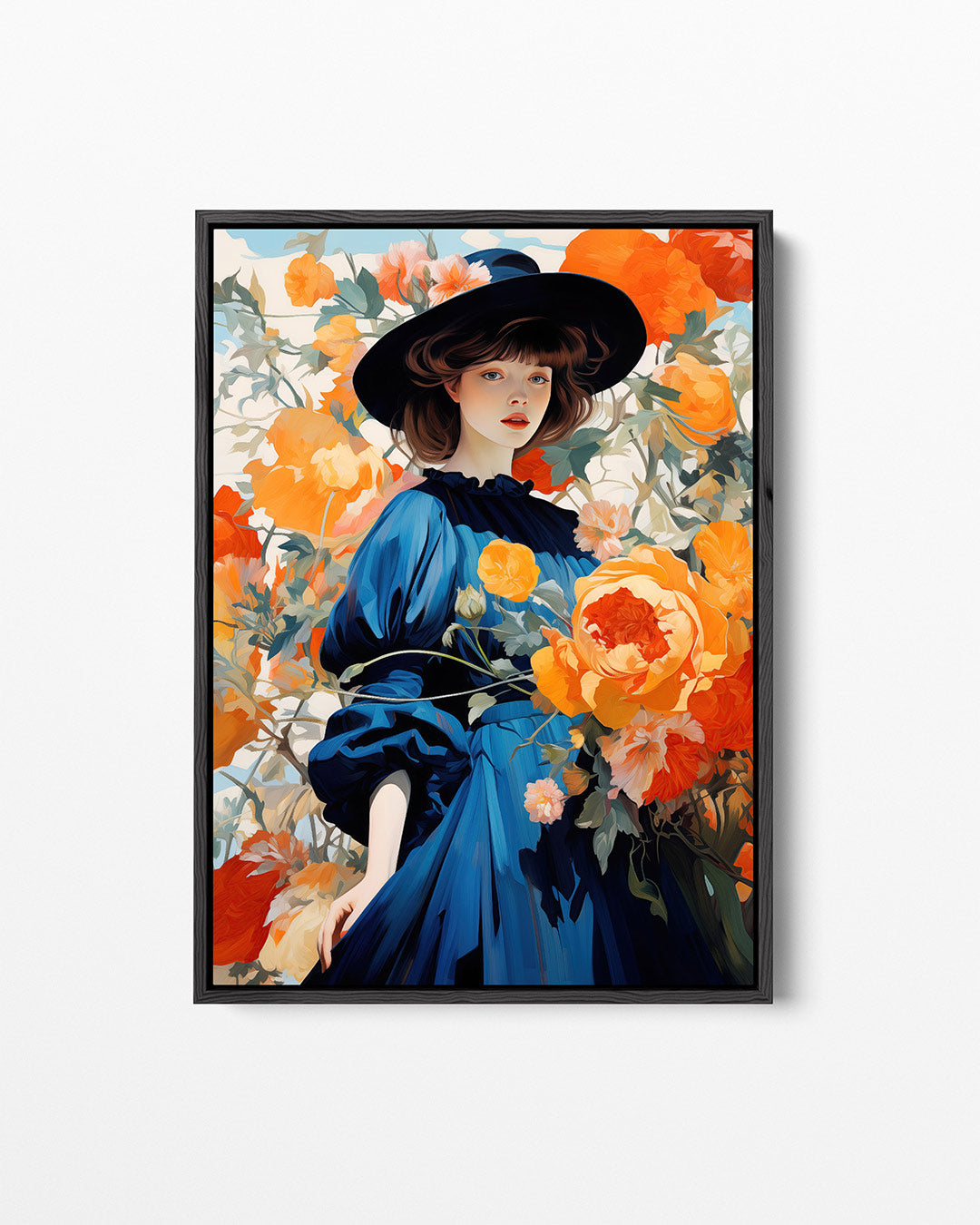 Vrouw met bloemen – staand wanddecoratie kunstwerk