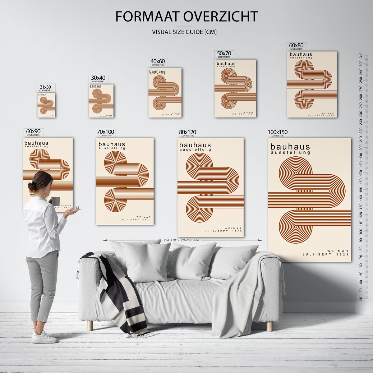 Lijnen en vlakkenspel – geometrische poster in Bauhaus-stijl van WallArtistic