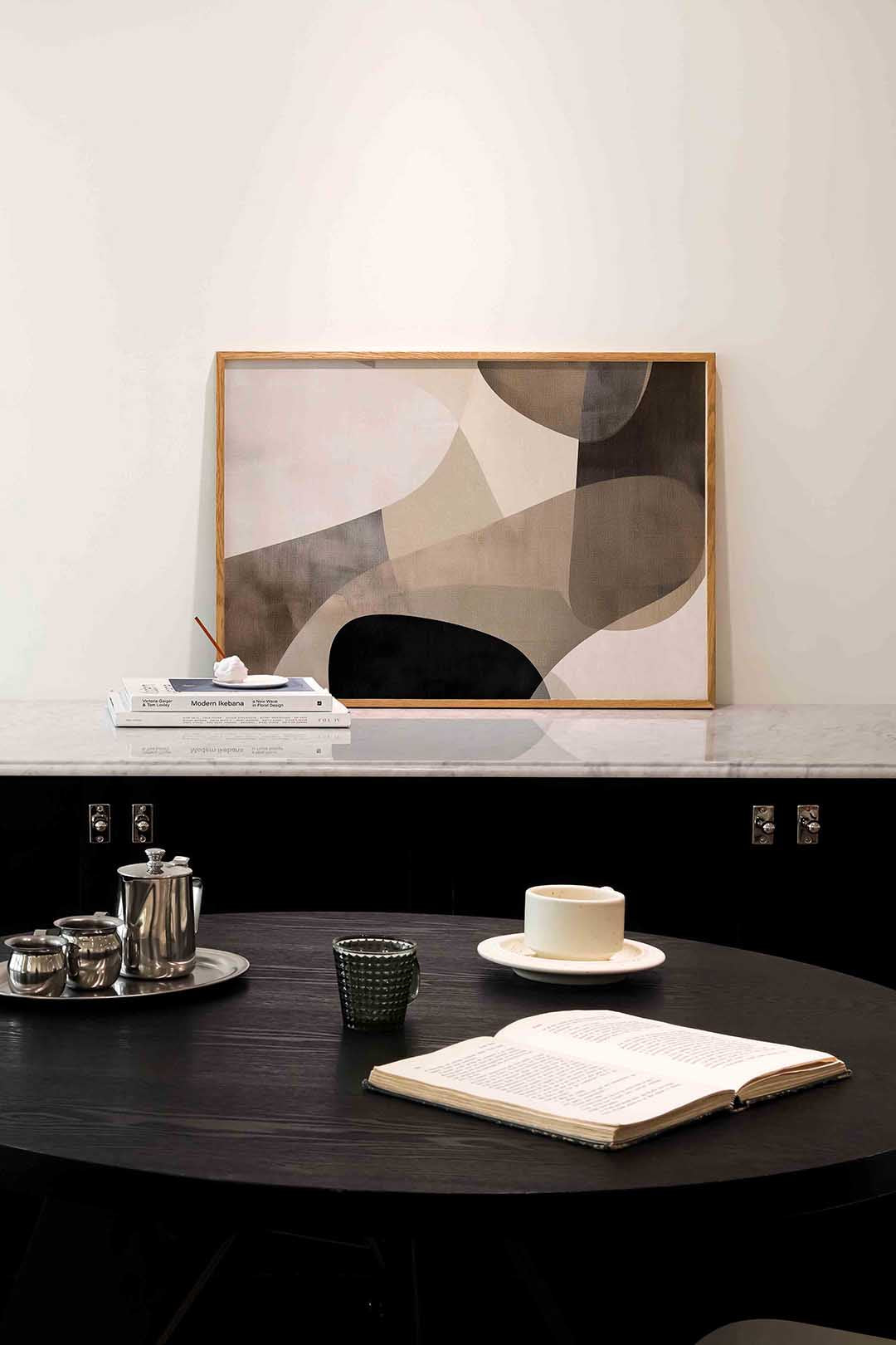 Abstracte vormen – abstracte poster in liggend formaat