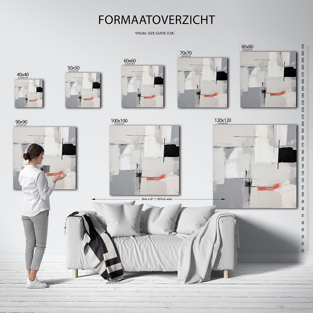 Geometrische vlakken kunstwerk – materiaalweergave – dit werk toont een compositie van overlappende rechthoeken en lijnen in