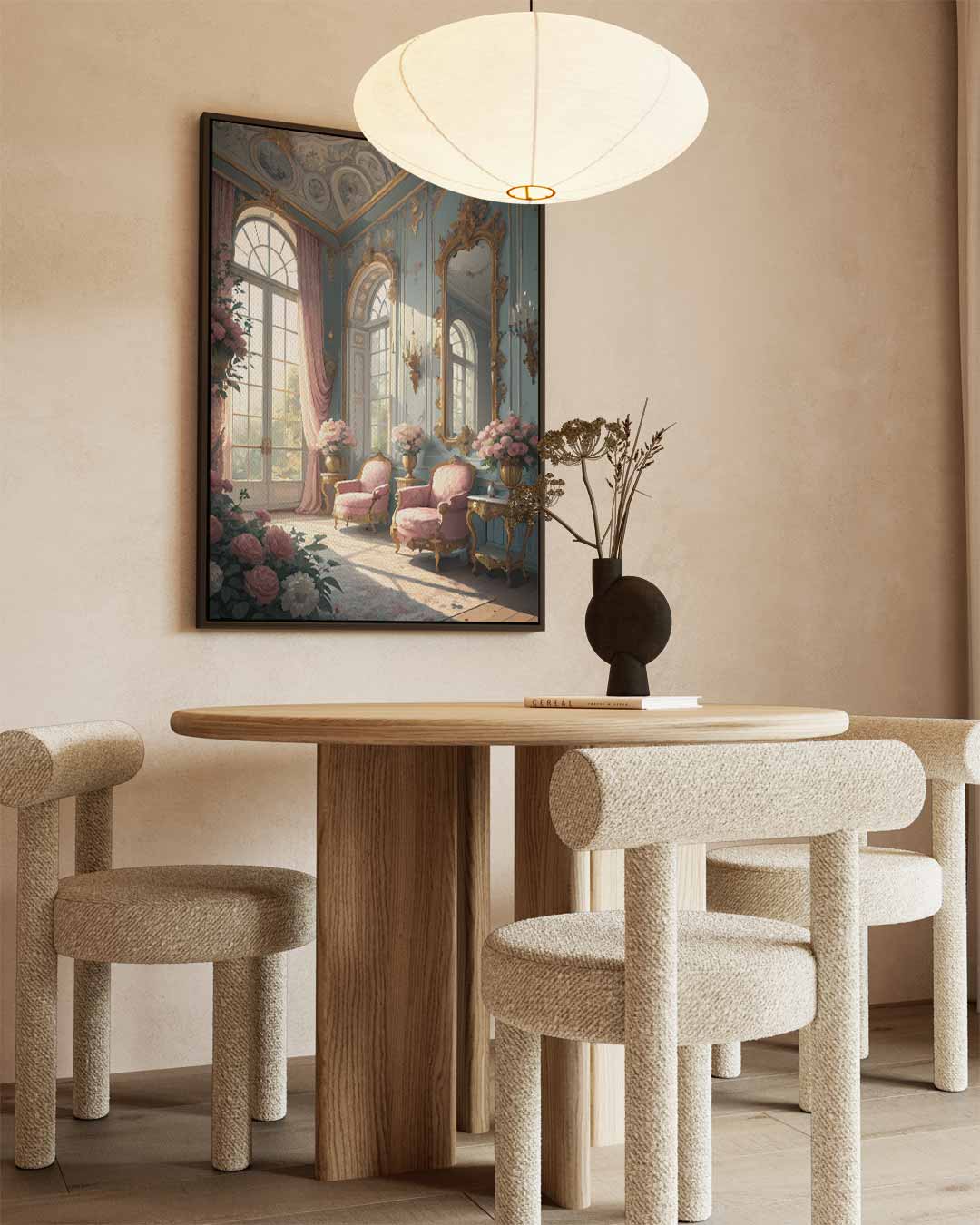 Romantische Salon Methamorfose – canvas wanddecoratie in portret formaat