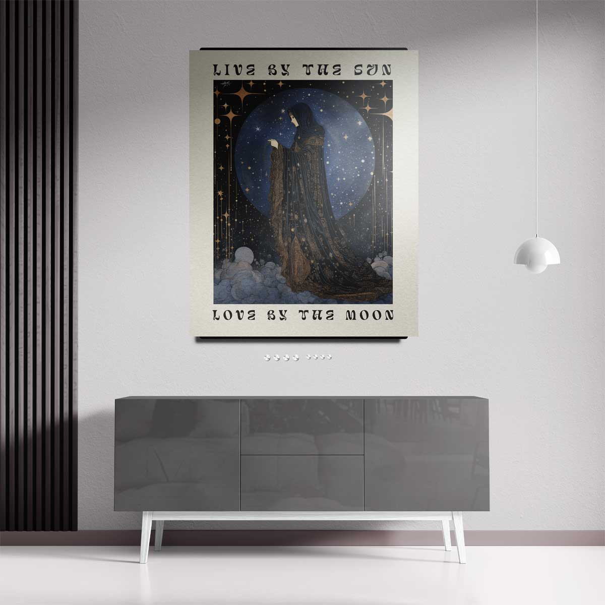 Magische Maanwandelaar – staand kunstwerk voor modern interieur