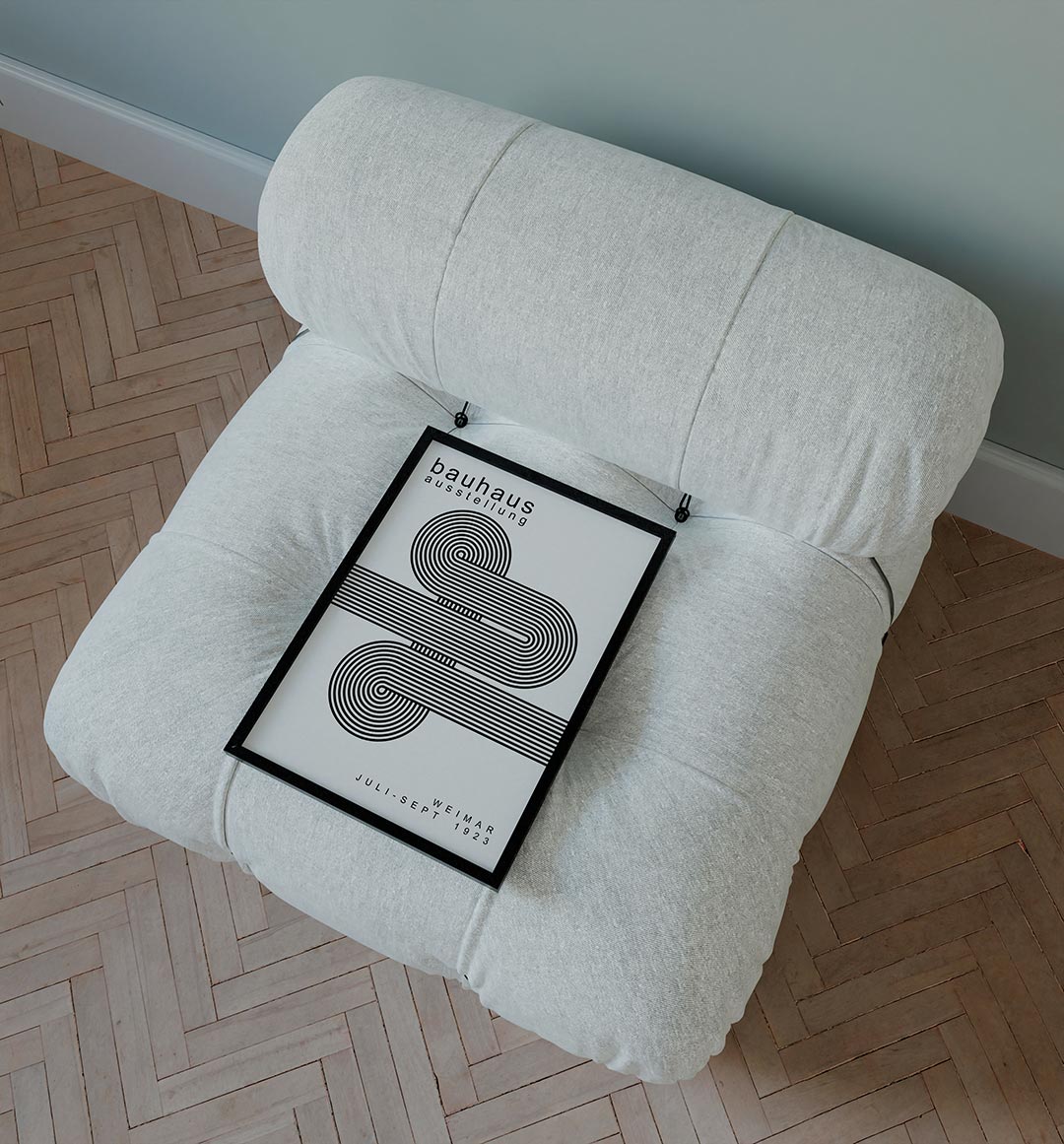 – staande Bauhaus poster voor aan de muur