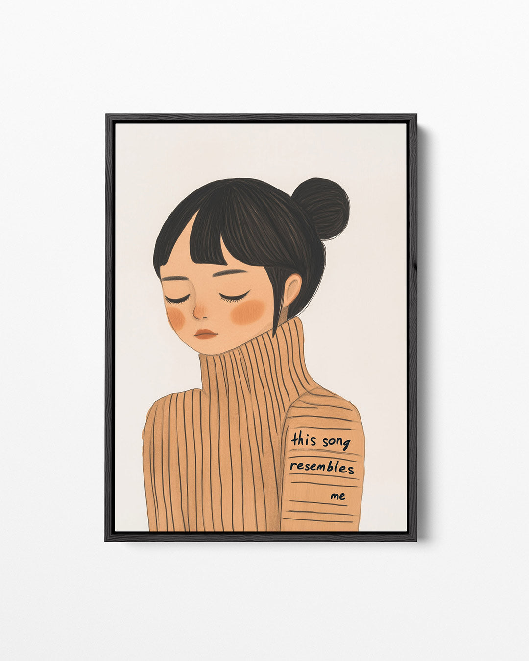 Dromerige portret illustratie – staand wanddecoratie kunstwerk