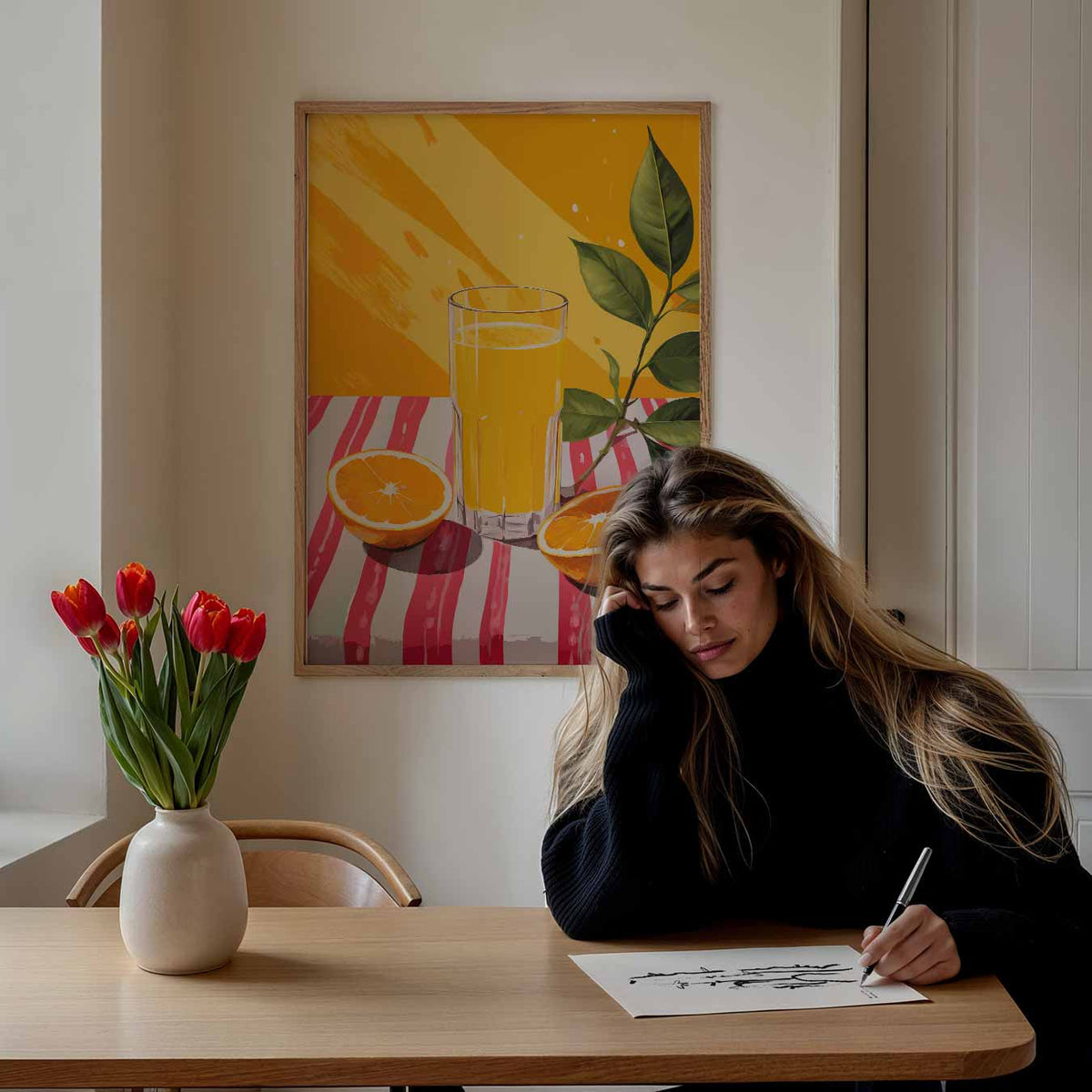 Zomerse Sinaasappel Sfeerposter – keuken portret poster, afbeelding 7