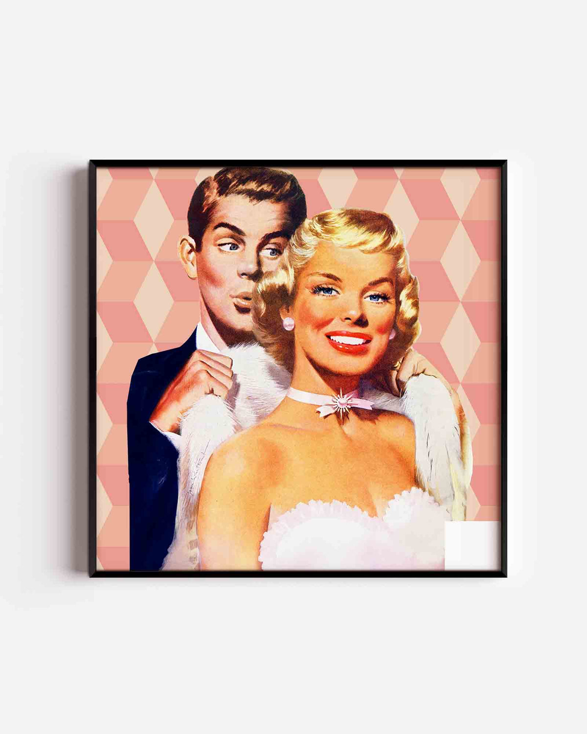 Retro koppel – Pop Art vierkante poster als wanddecoratie