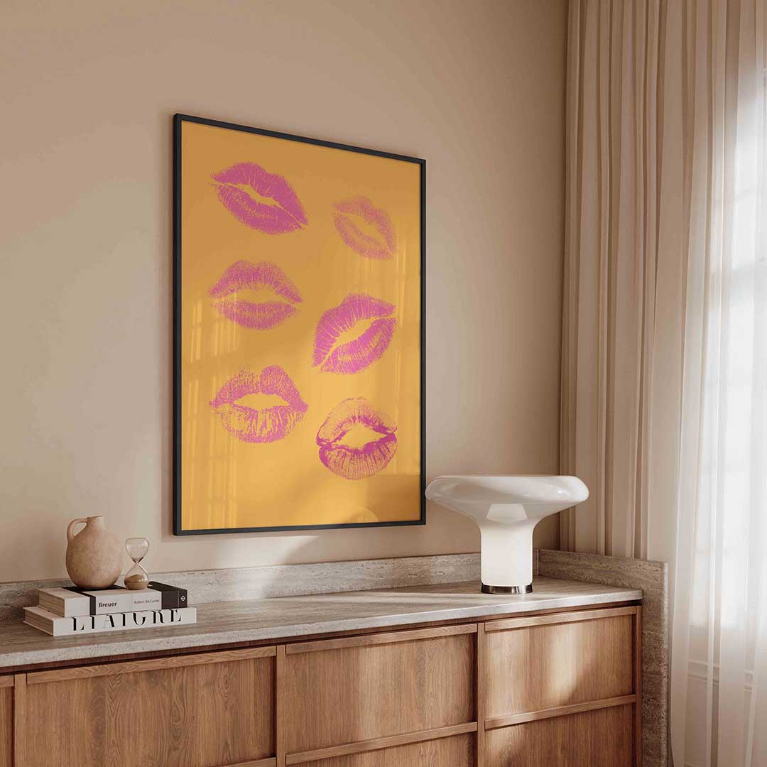 Lipafdrukken – kleurrijke Pop Art poster in staand formaat