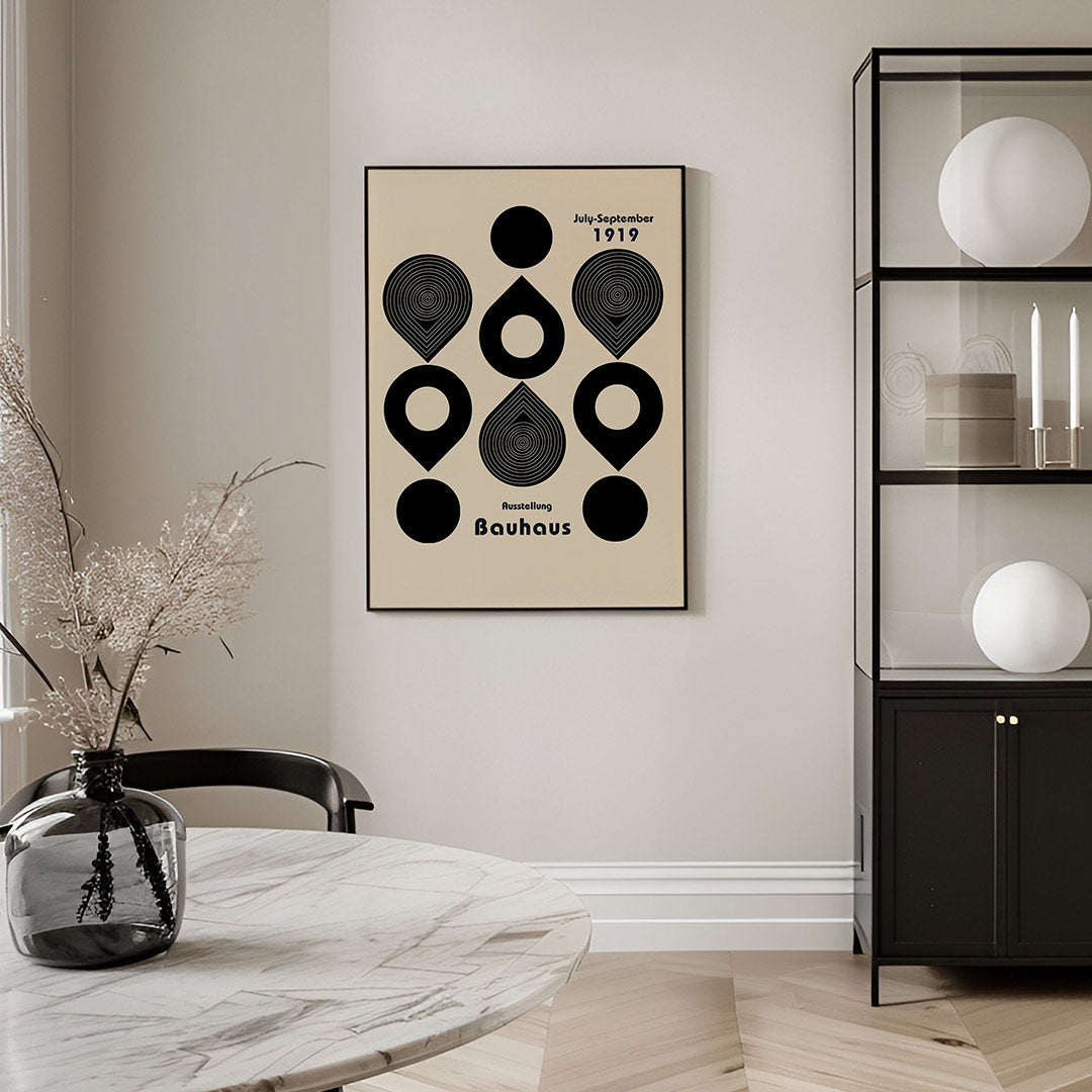 Vormen en vlaken – geometrische Bauhaus poster in staand formaat