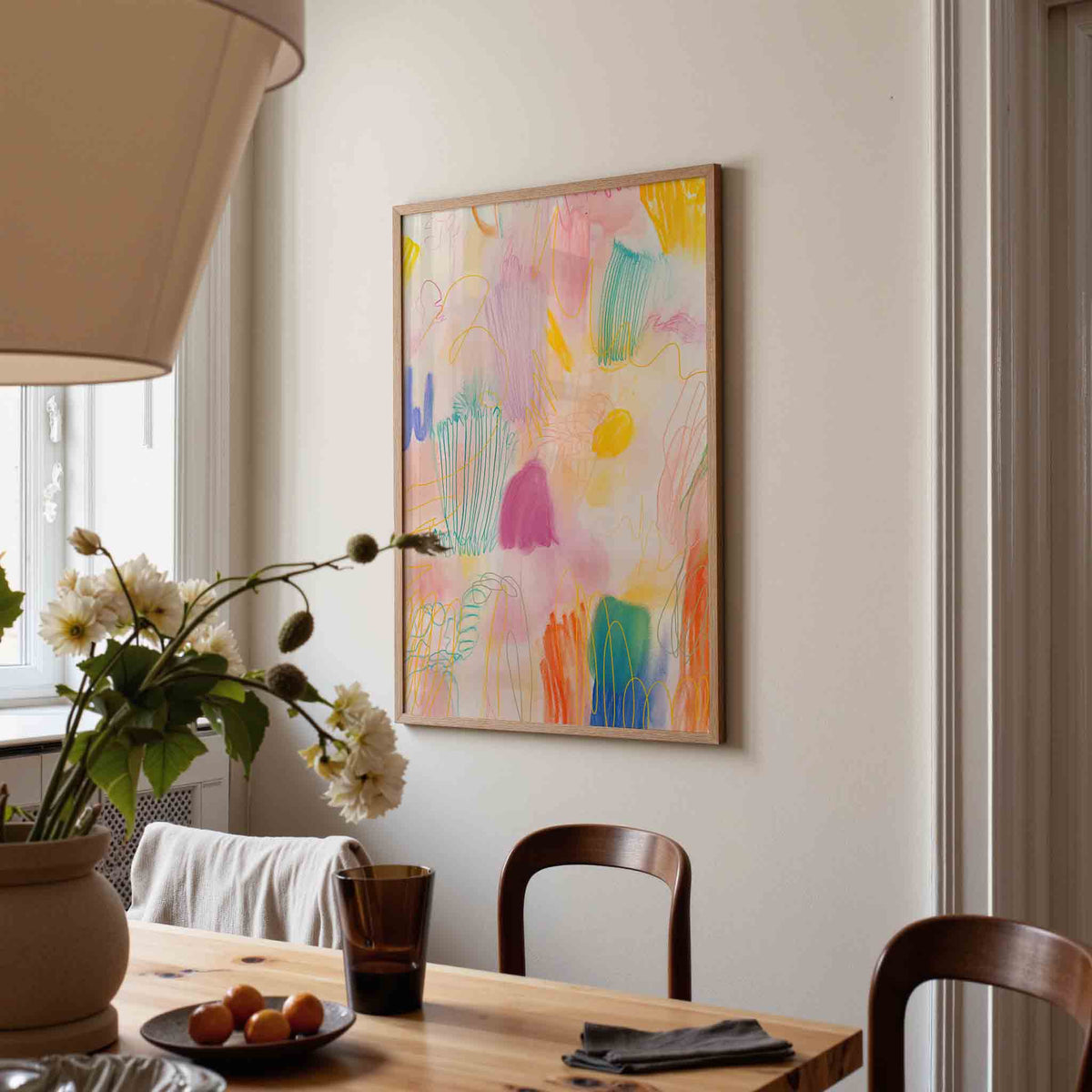 Abstracte vormen en lijnen – kunst en design poster in portret formaat