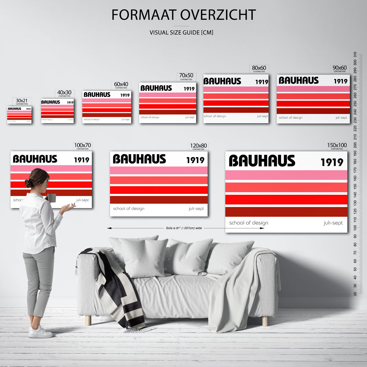 Kleurvlakken en tekst – geometrische poster in Bauhaus-stijl van WallArtistic