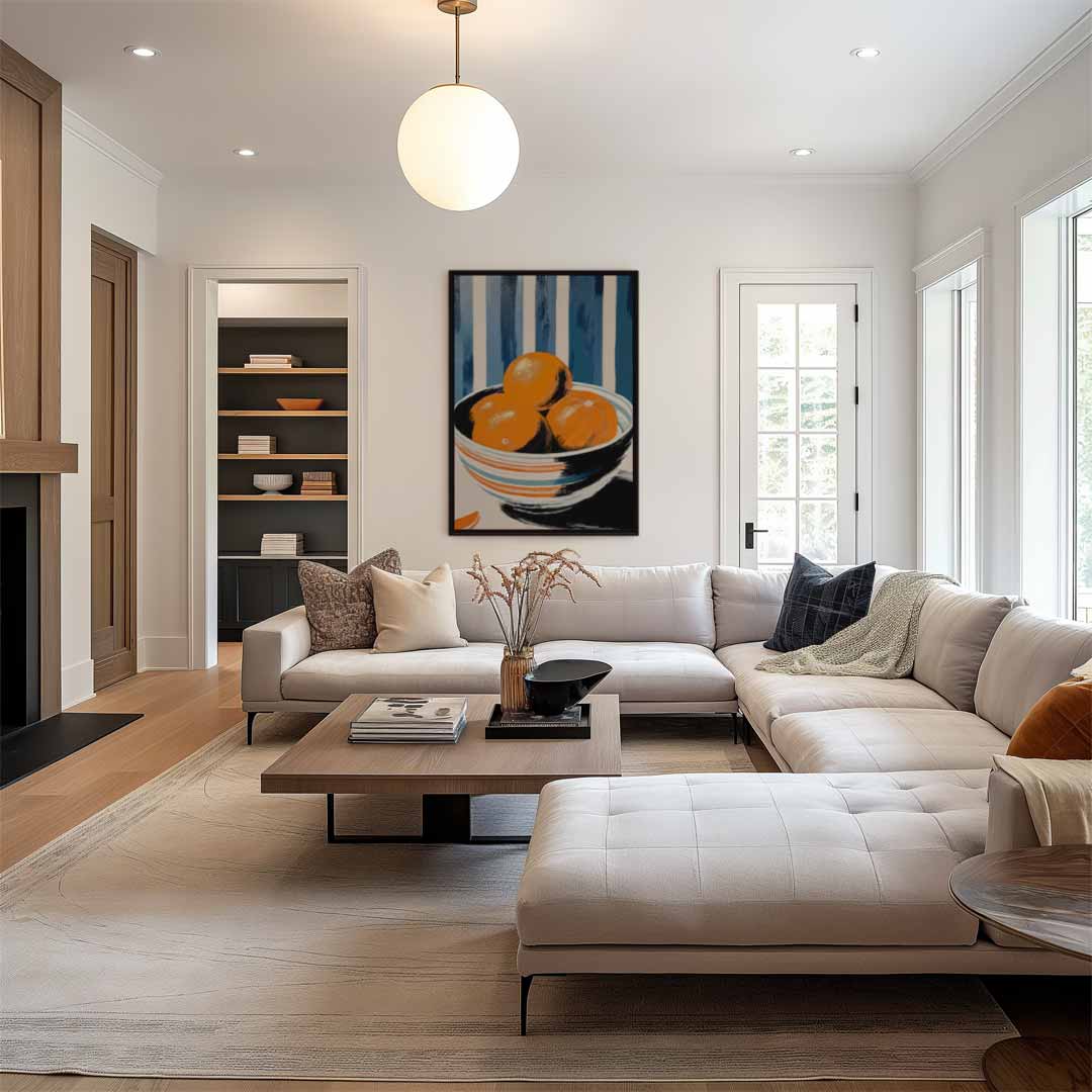 Nostalgische Stilleven met Sinaasappels – canvas wanddecoratie in portret formaat
