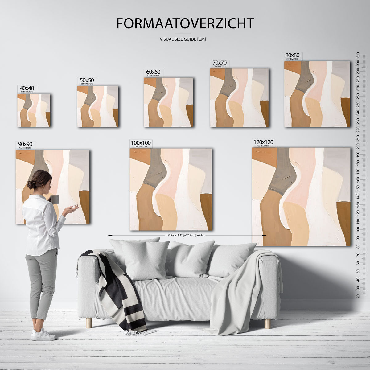 Abstracte vormen – vierkante muurposter met abstracte vormen
