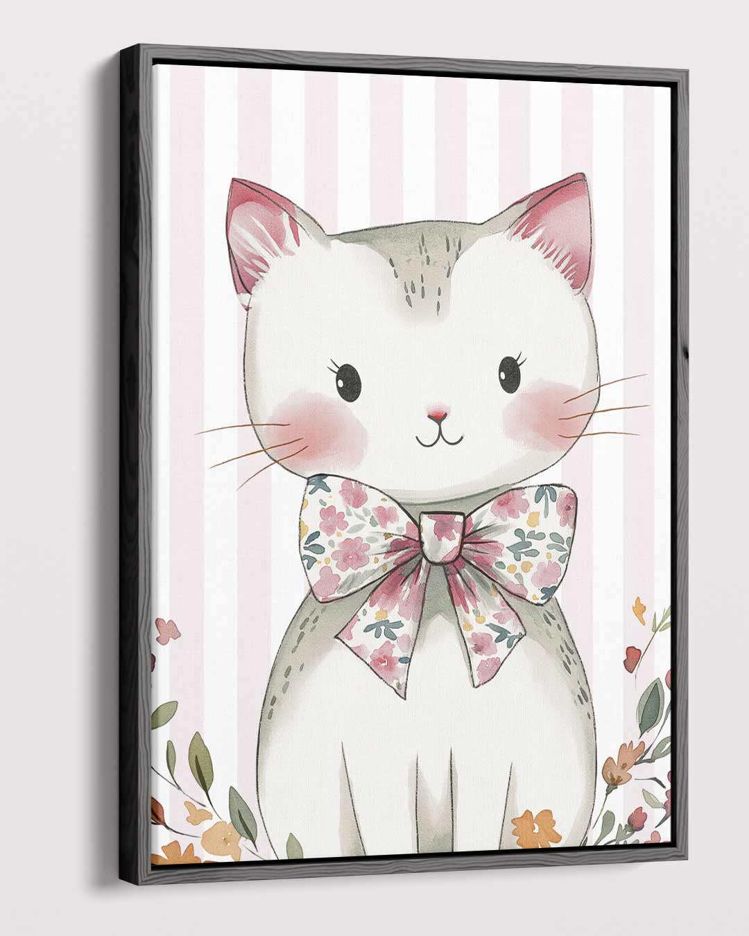 Schattige Kat Met Strik – plexiglas wanddecoratie in portret formaat