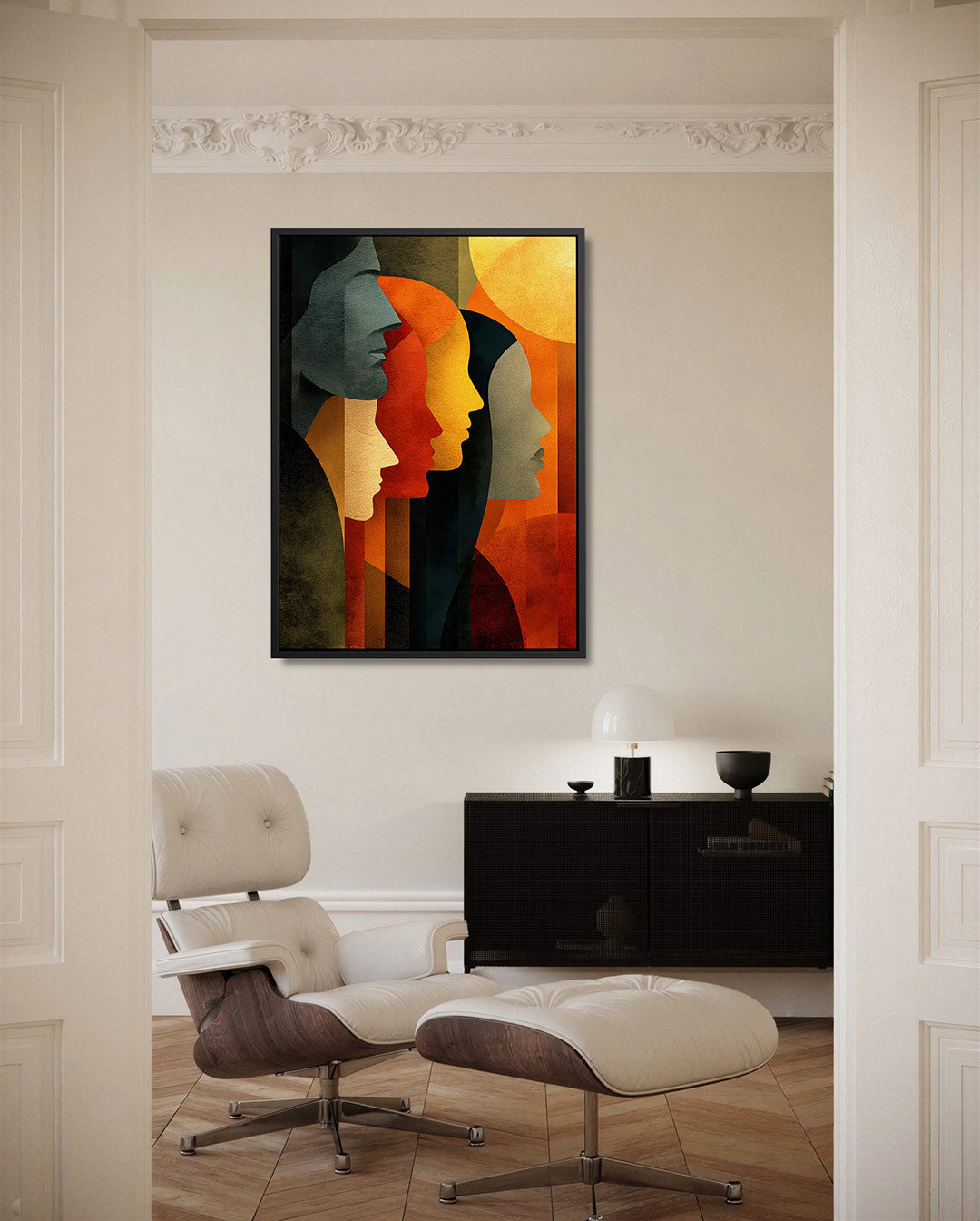 Gestileerde silhouetten – staand wanddecoratie kunstwerk