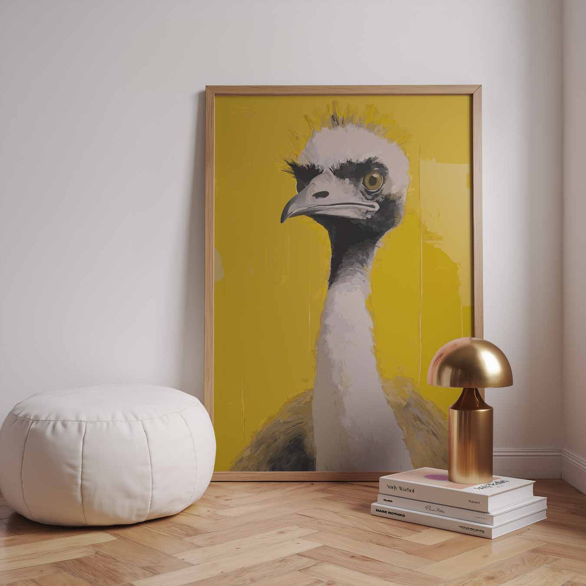 Speelse Struisvogel – dieren poster in staand formaat