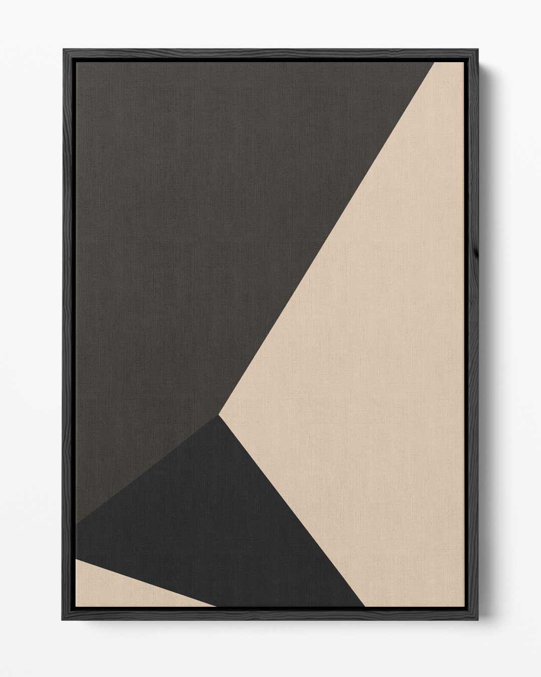 Abstracte Contrasten in Beige en Zwart – portret kunstwerk als wanddecoratie