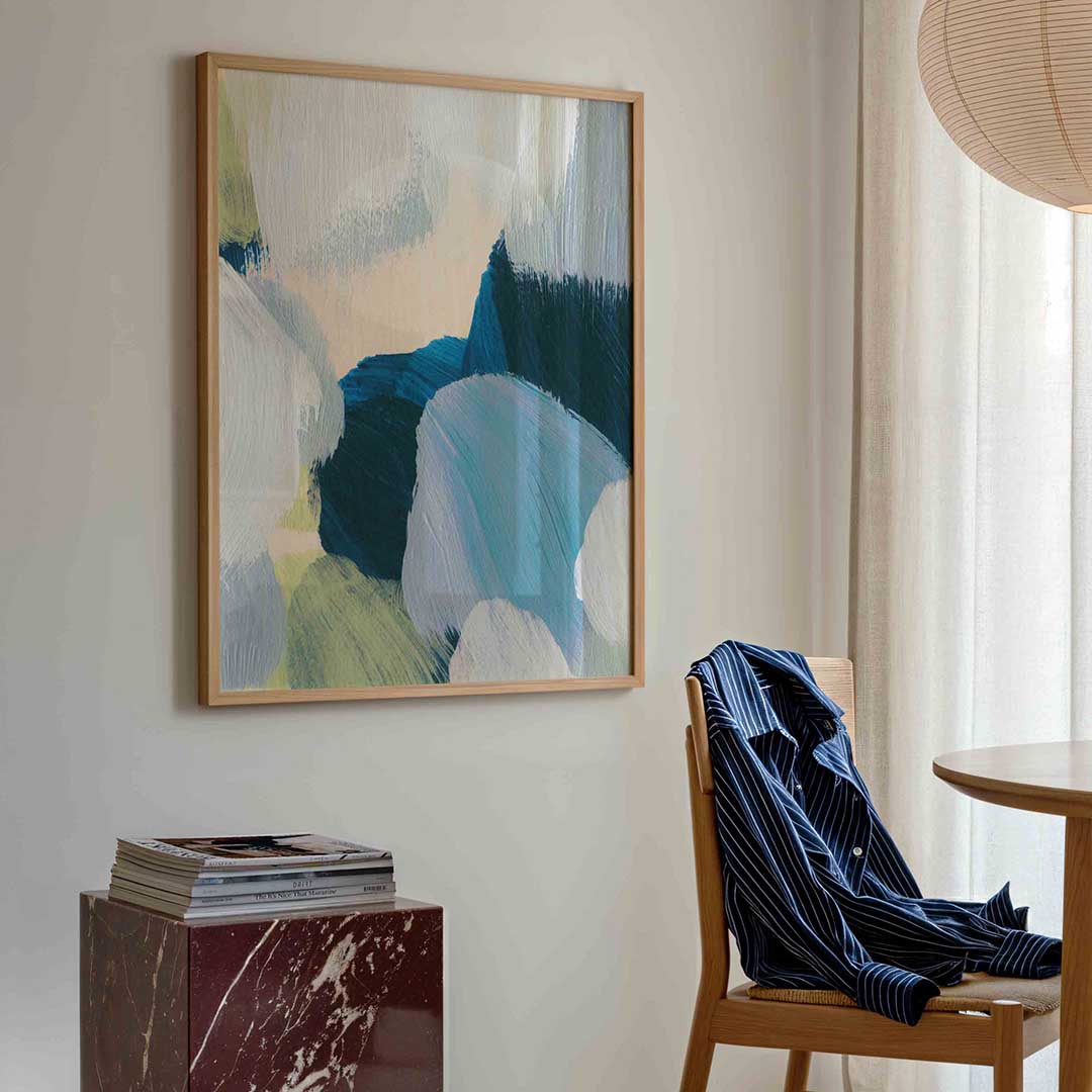 Abstracte penseelstreken – artistieke poster in staand formaat