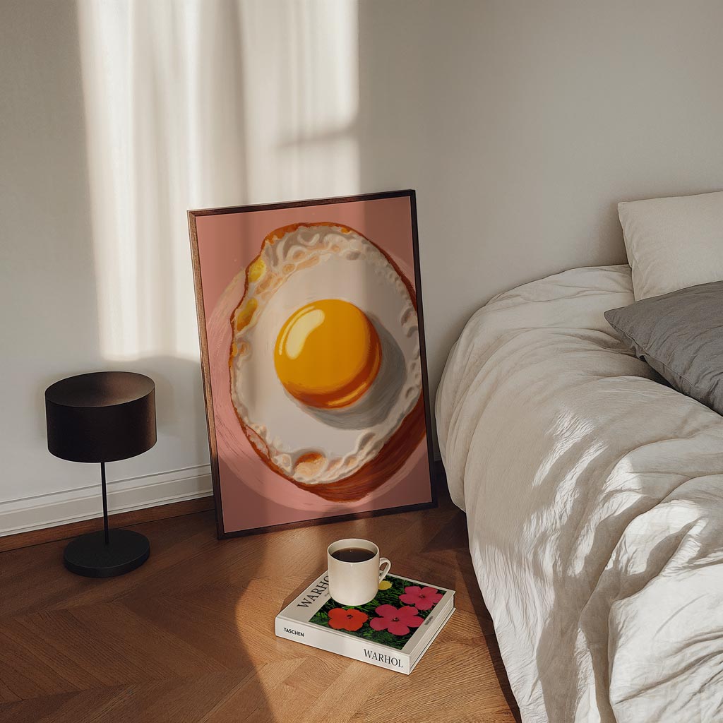 Perfect Gebakken Ei – staande Popart wanddecoratie van WallArtistic
