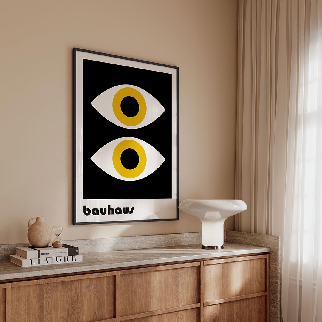 – geometrische Bauhaus poster in staand formaat
