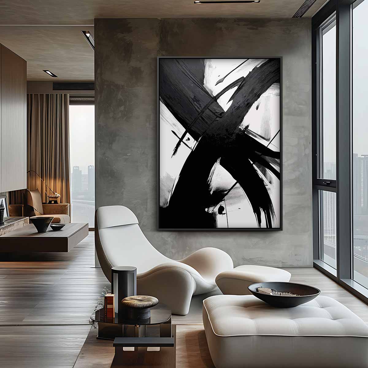 Dynamische Streken – canvas wanddecoratie in portret formaat