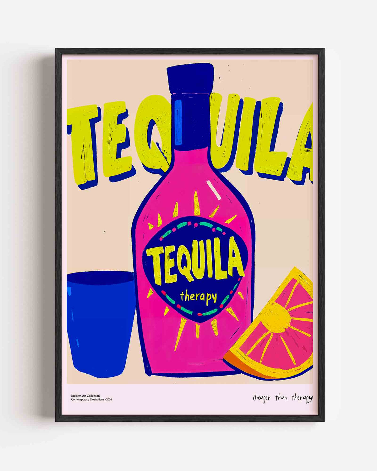 Tequila fles – Pop Art en Streetart portret poster als wanddecoratie