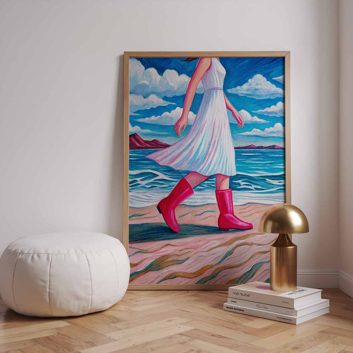 Zomers Strandwandeling – zomerse wandkunst als portret poster