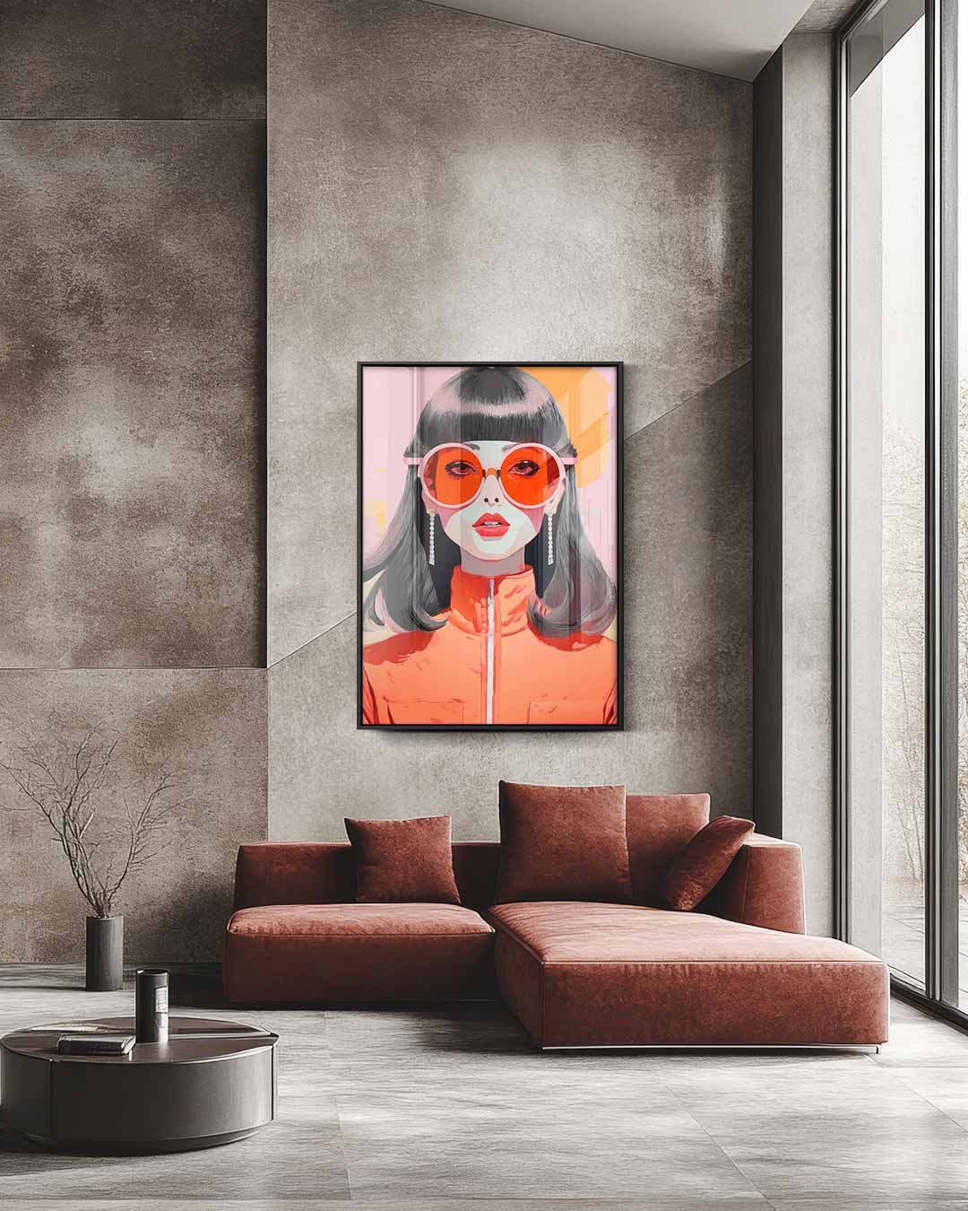 Stijlvolle Retro Vibes – staande wandkunst voor woonkamer of interieur