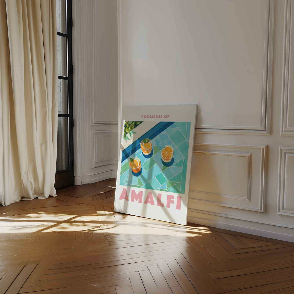 Poolside Genieten in Amalfi – dibond wanddecoratie in staand formaat