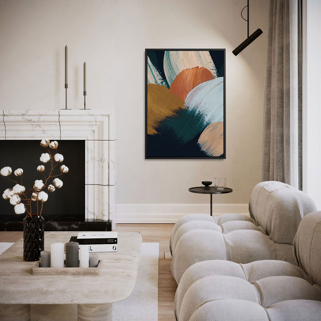 Dynamische kleurencompositie – moderne staande wandkunst