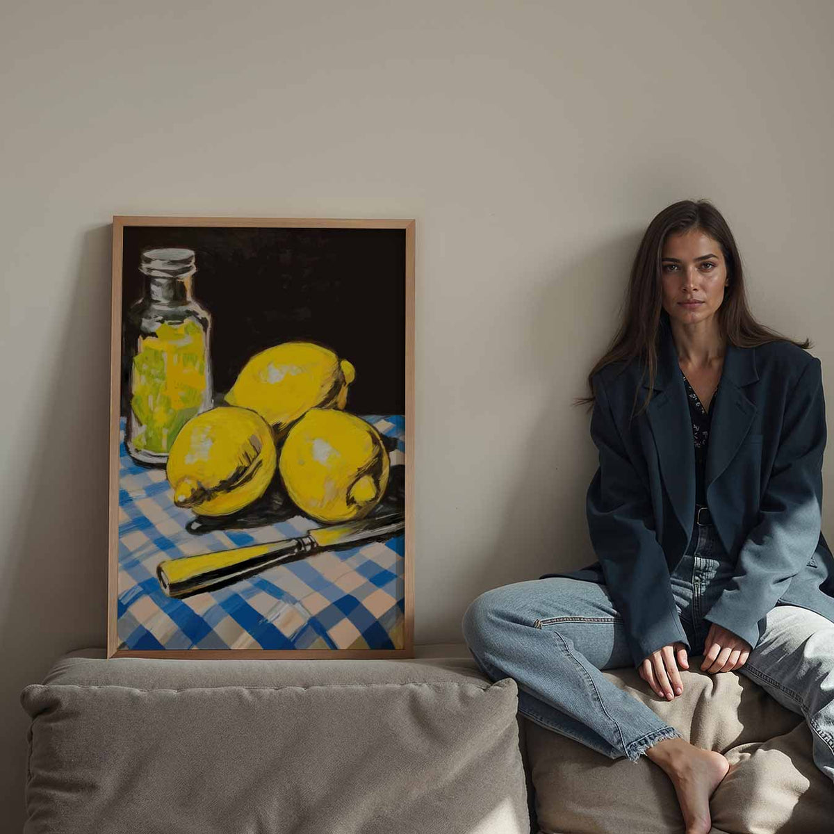 Zonnige Citroen Keukenposter – staande keuken wanddecoratie van WallArtistic