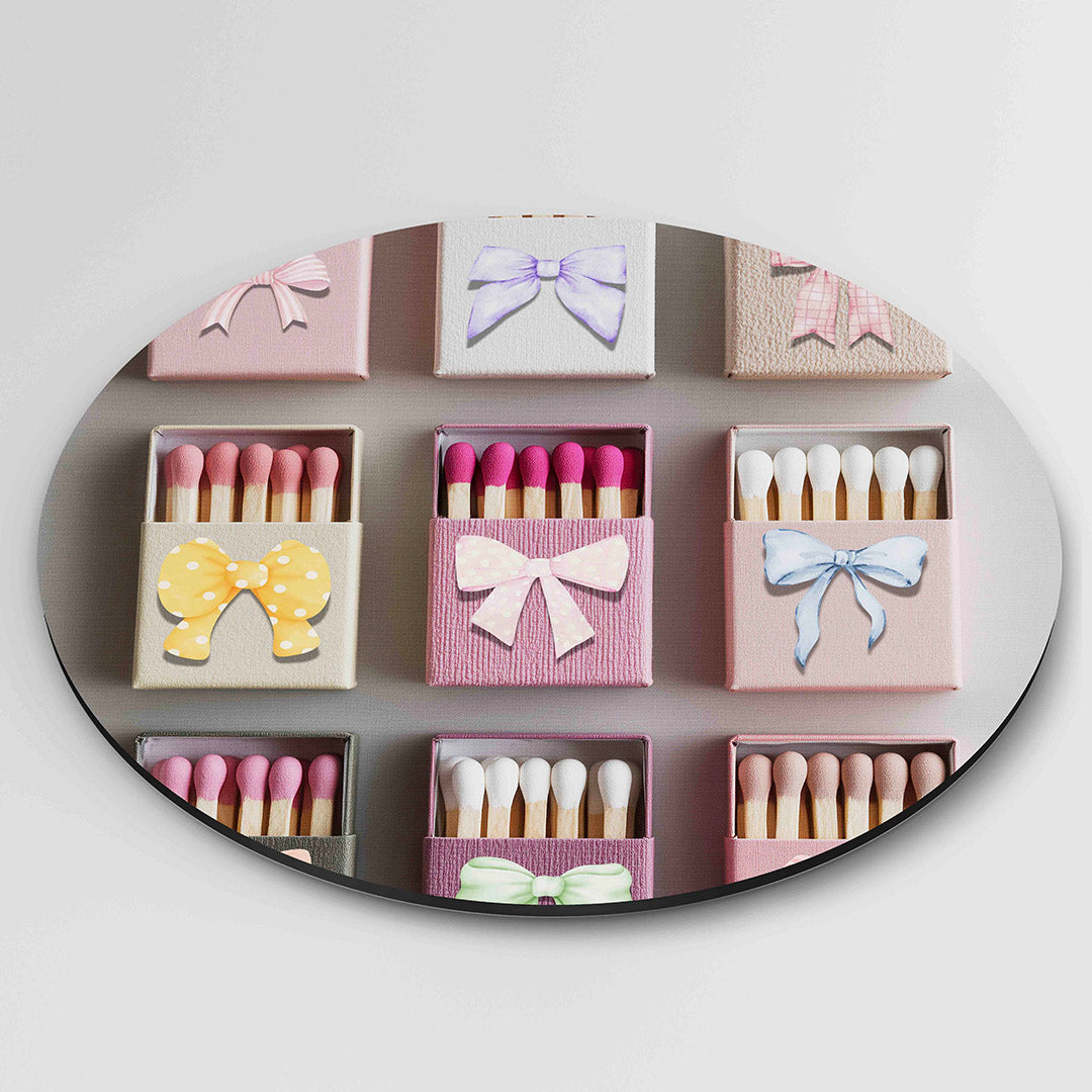 Strikjes en luciferdoosjes – Pop Art wandkunst als moderne muurcirkel