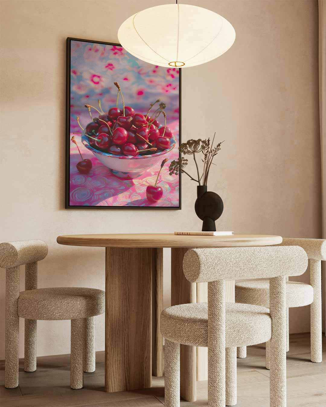 Zomers Kersenfeest – canvas wanddecoratie in portret formaat