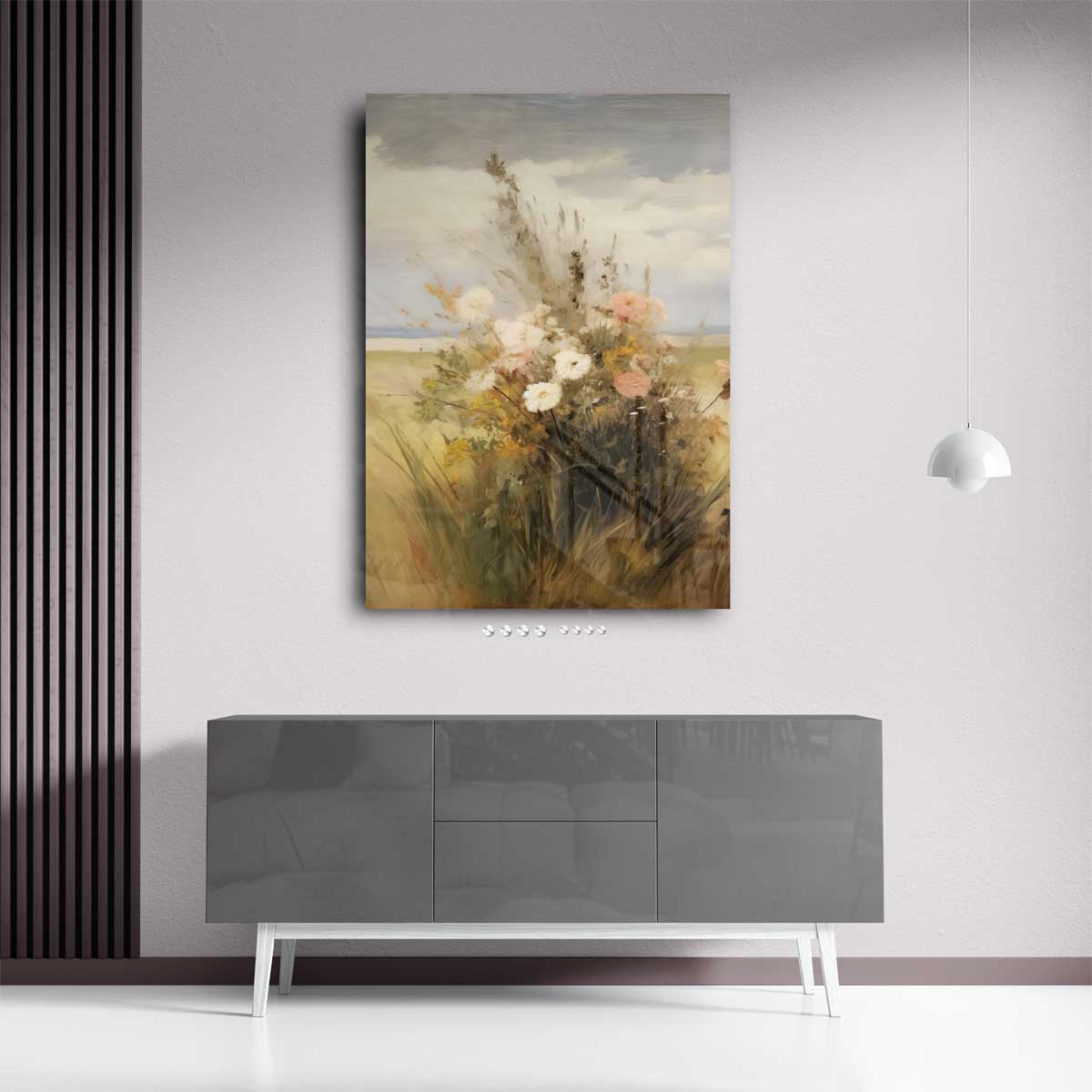 Zomerbloemen in de Wind – staand kunstwerk voor modern interieur