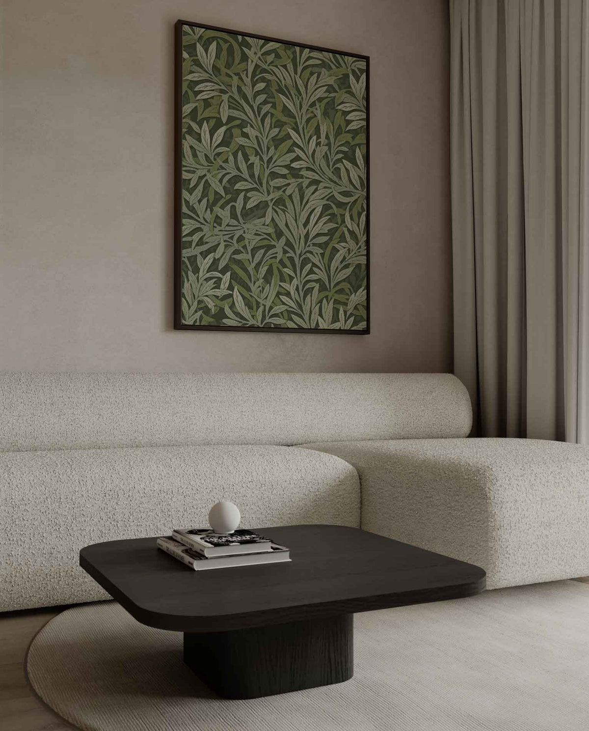 Groene Bladpatroon Wanddecoratie – canvas wanddecoratie in portret formaat