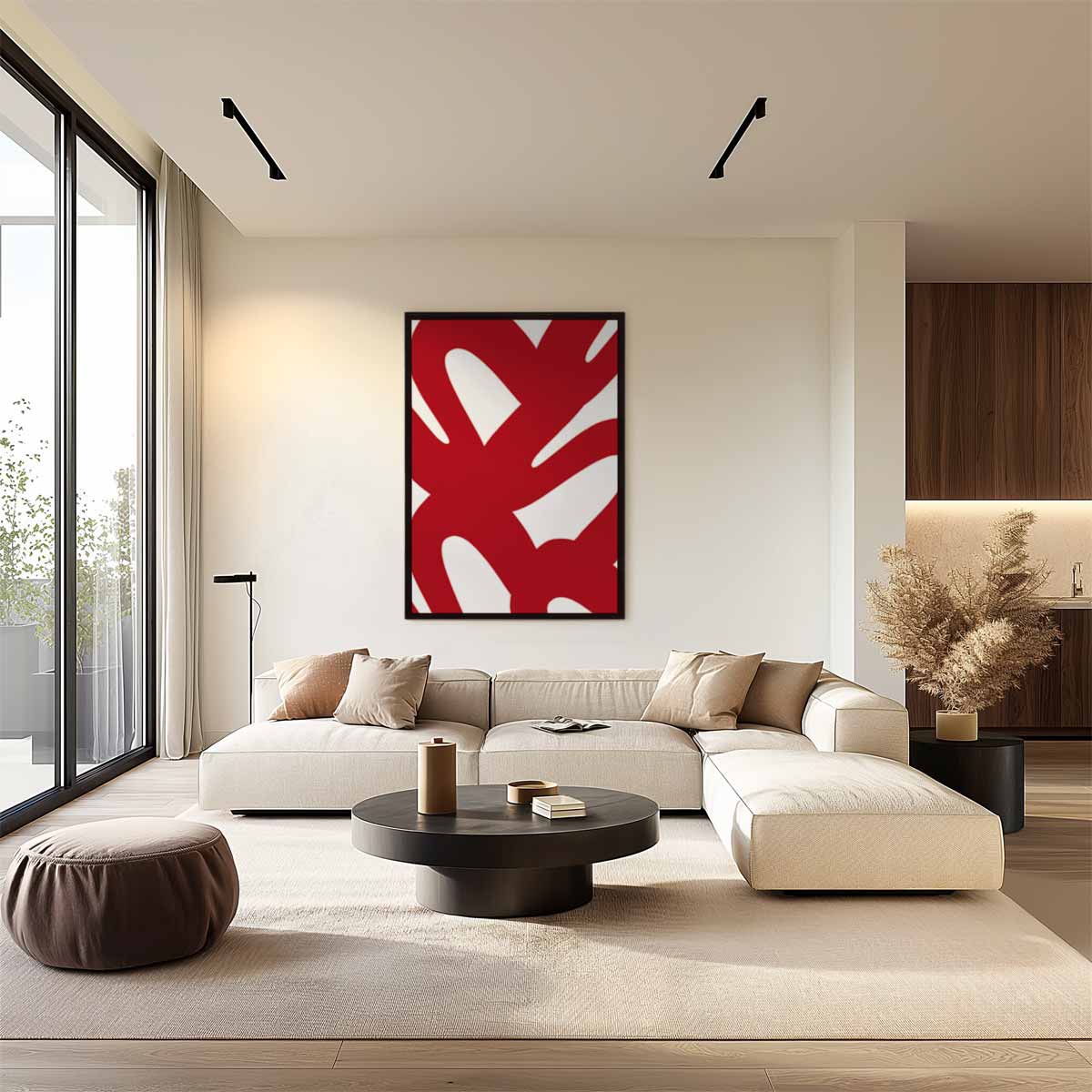 Rode Moderne Wandkunst – plexiglas wanddecoratie in portret formaat