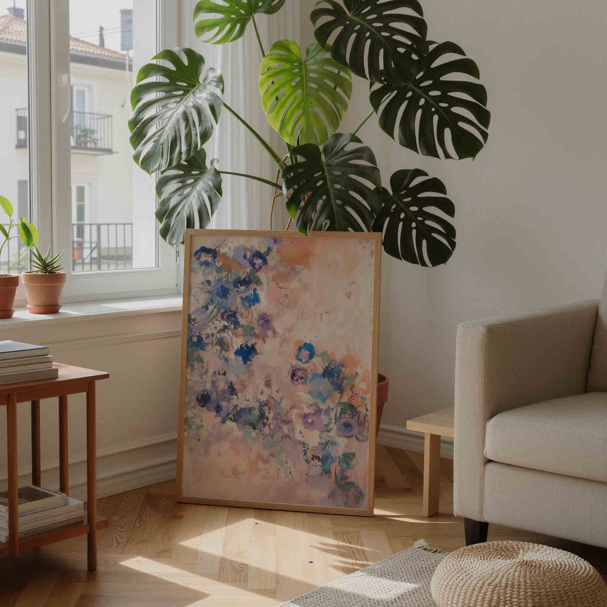 Bloemmotief – moderne illustratie als portret poster