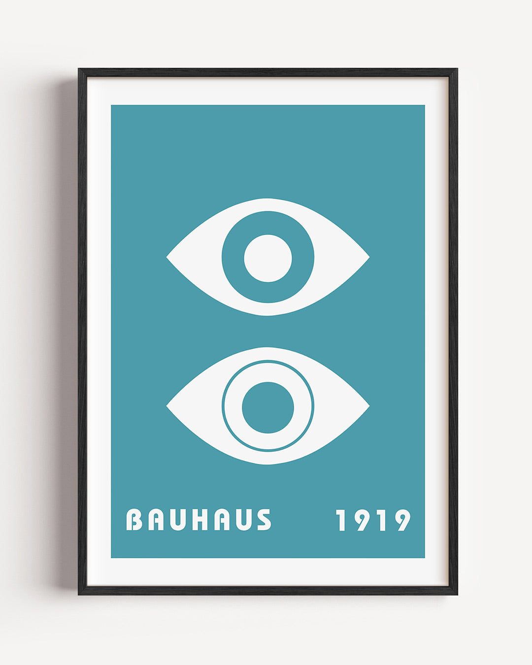 Oogvormen en kleur – staande Bauhaus poster als wanddecoratie