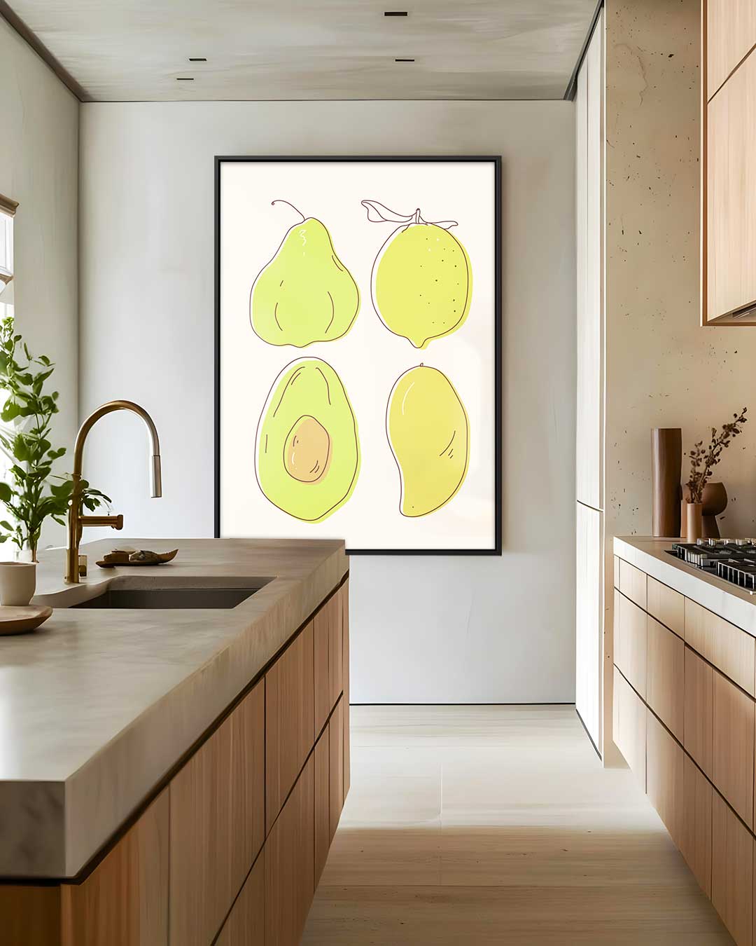 Fruitige Illustratie van Vruchten – staand kunstwerk voor modern interieur
