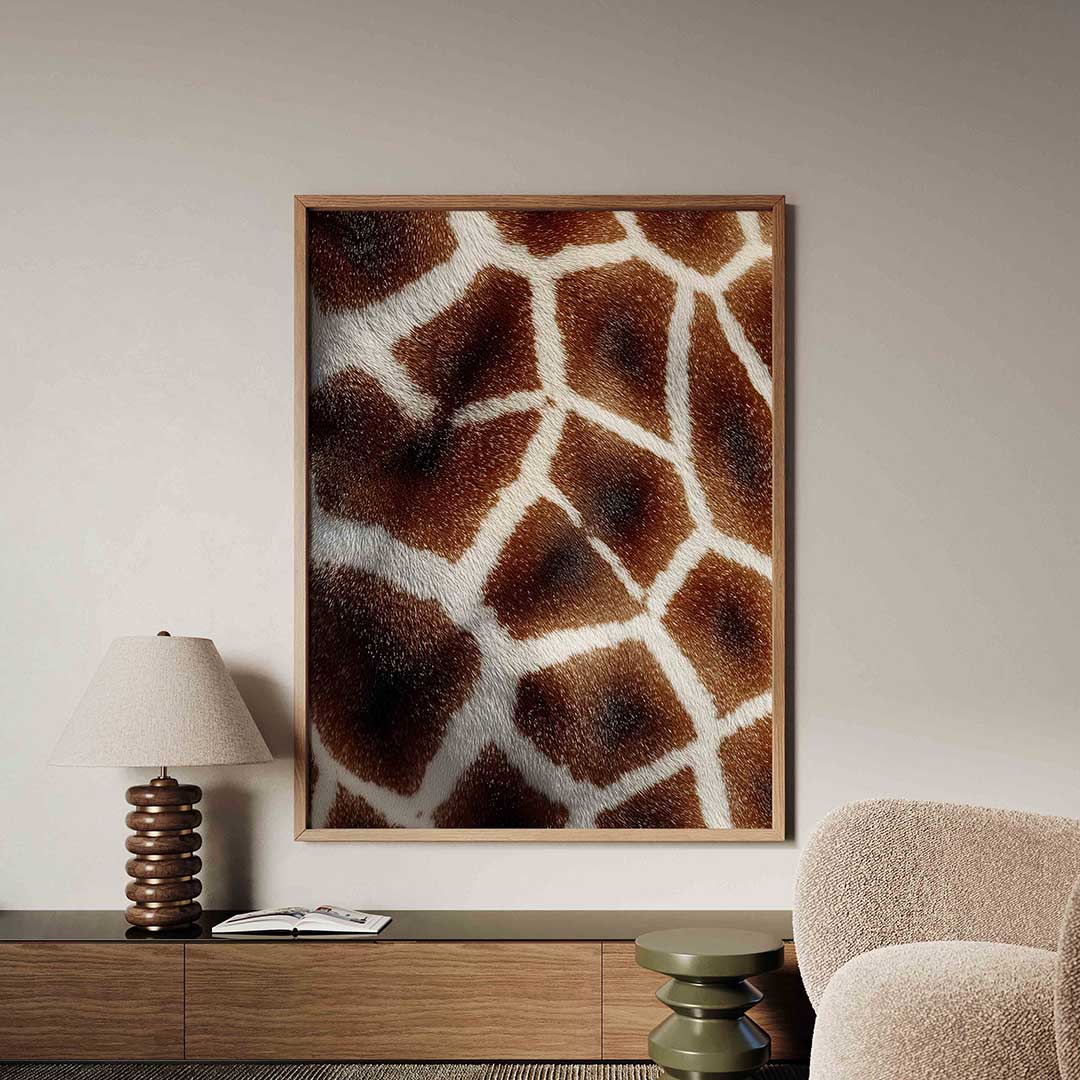 Giraffe patroon – safari poster in staand formaat