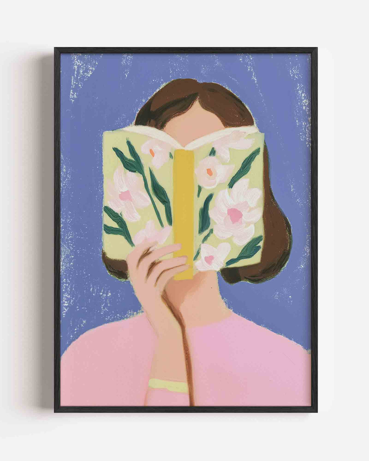 Lezende vrouw – hedendaagse illustratie portret poster als wanddecoratie
