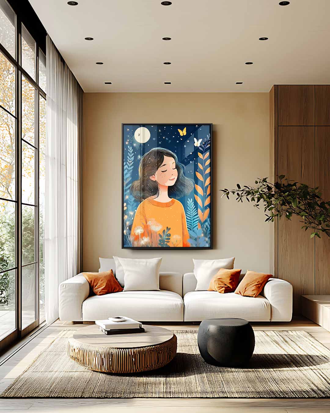 Dromerige Nachtwandeling – staand kunstwerk voor modern interieur