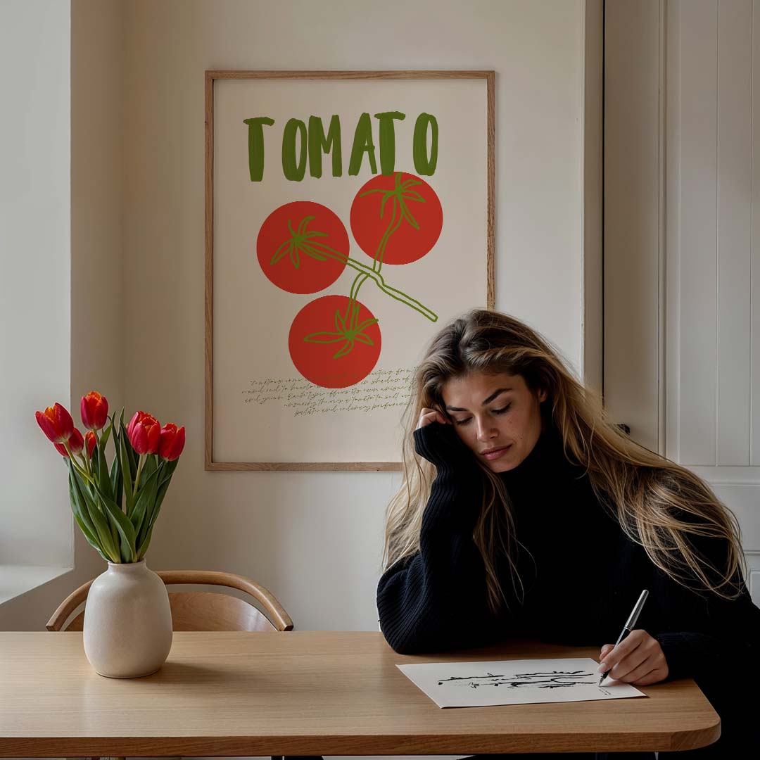 Retro Tomaten – staande zomer wanddecoratie van WallArtistic