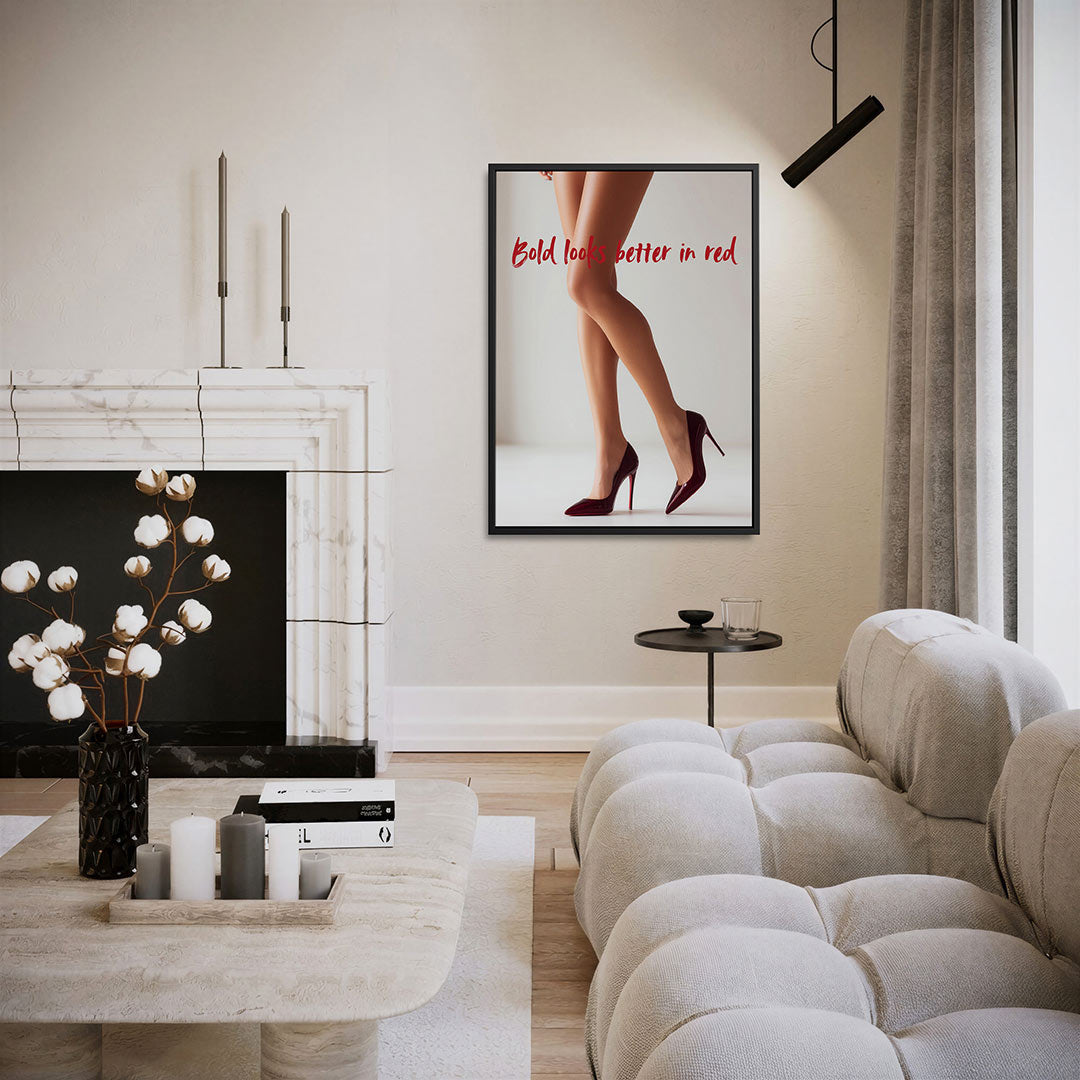 Rode schoenen elegantie – staand wanddecoratie kunstwerk