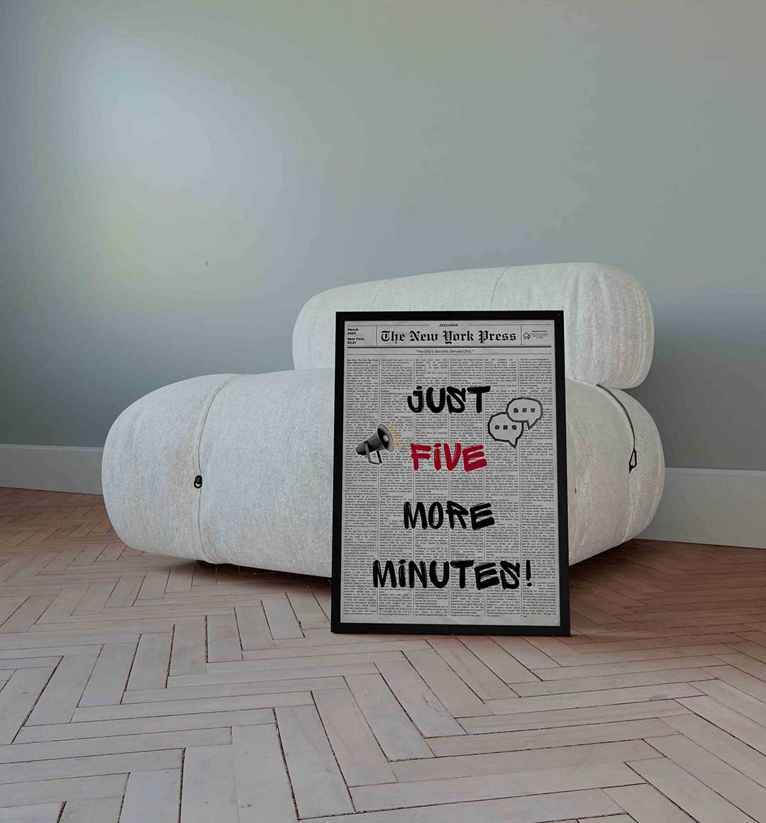 Krant met tekst en symbolen – Pop Art wandkunst als portret poster