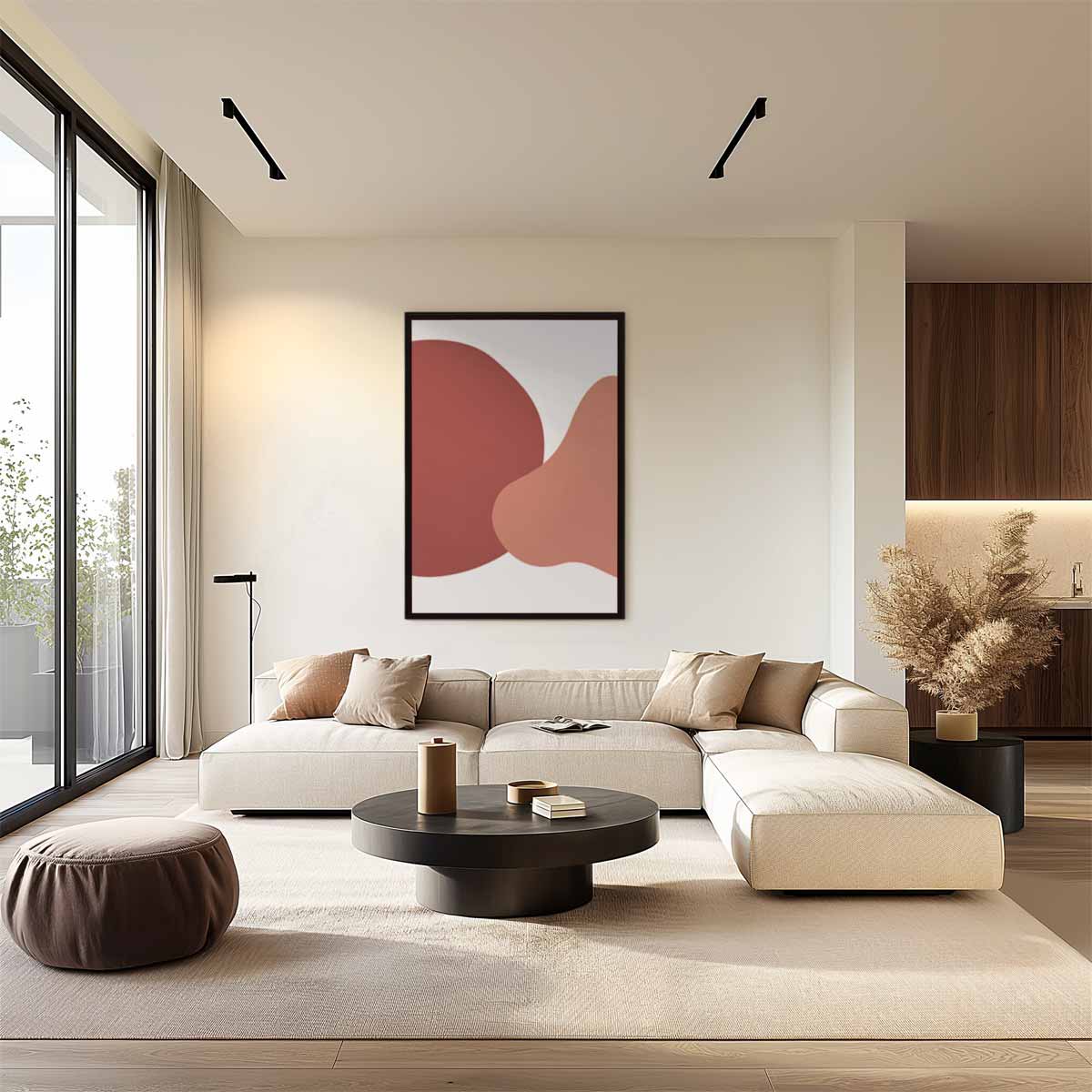 Harmonieuze Abstractie – dibond wanddecoratie in staand formaat